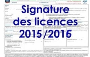 Avant dernier jour signature des licences 2015/2016